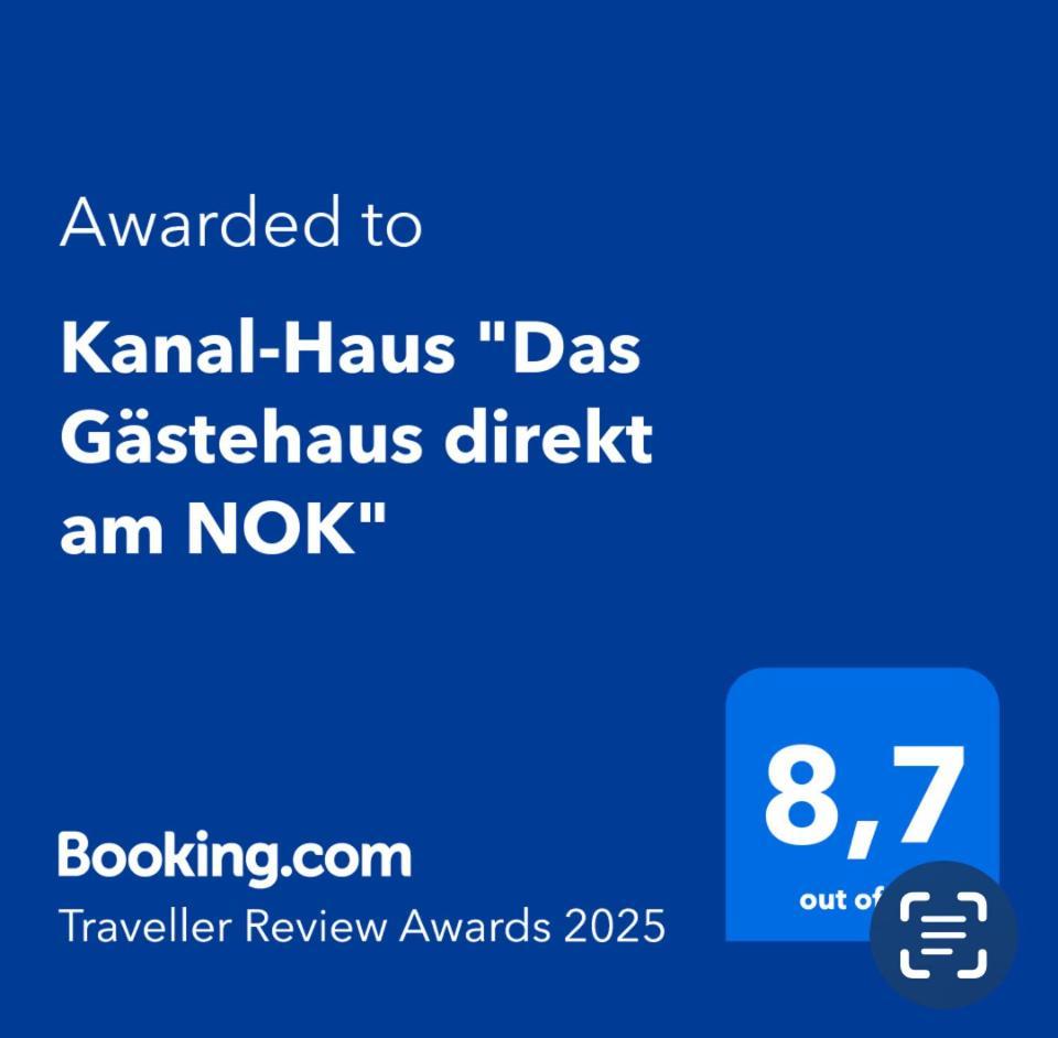 Kanal-Haus "Das Gaestehaus Direkt Am Nok" Osterrönfeld Exteriör bild